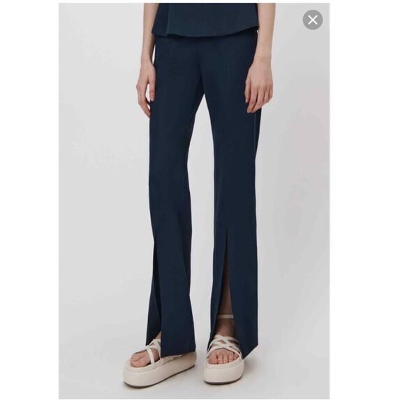 Jonathan Simkhai Chase Front Slit Pants in Midnight NWT